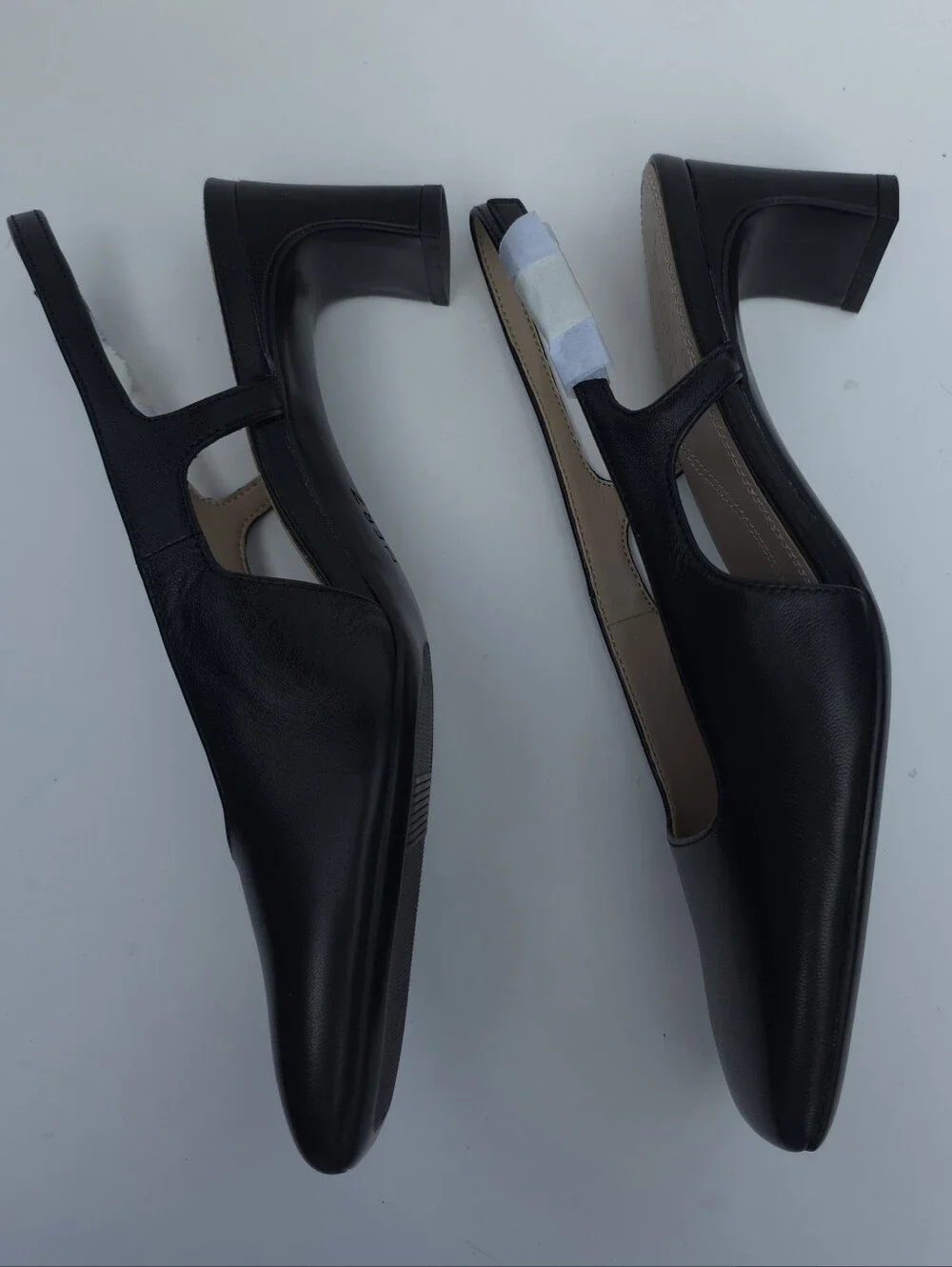 Naturalizer Carmen Women's 7.5 M Black Leather Slingback Pumps Block Heel NIB